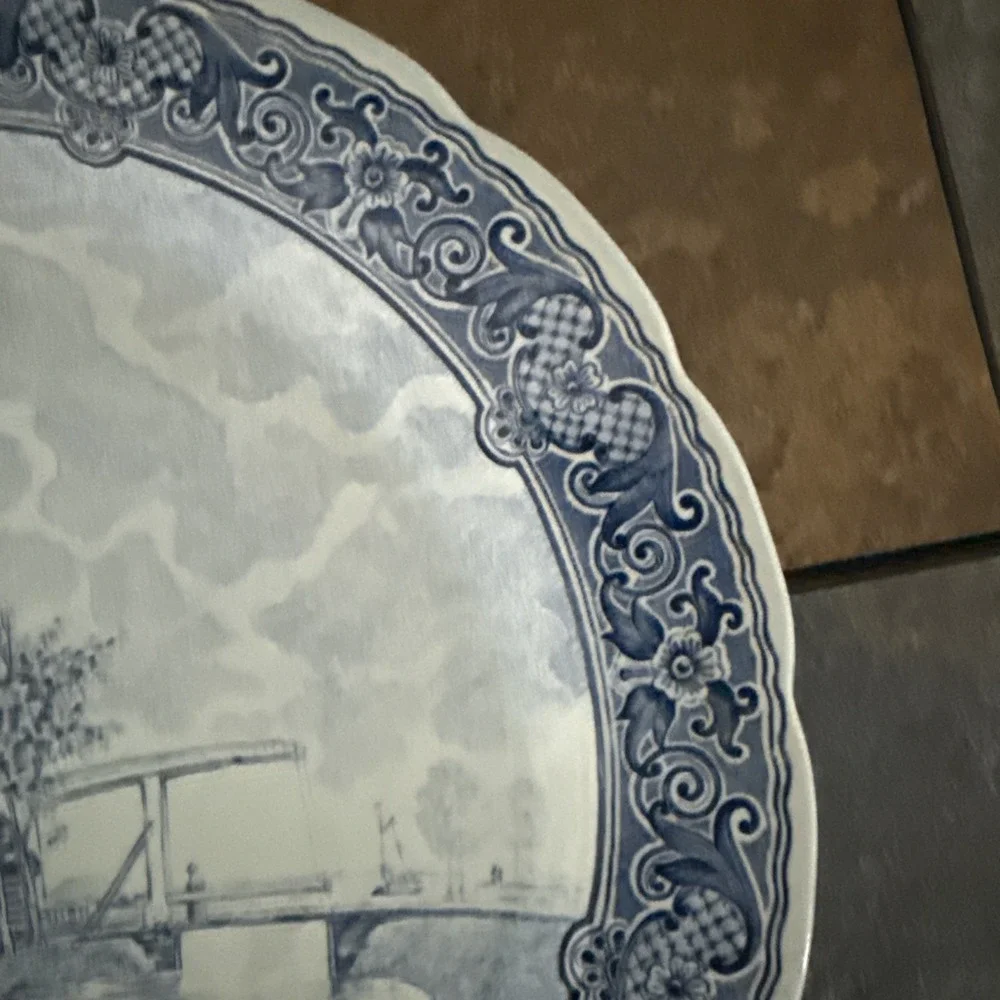 Boch Belgium Delft Windmill Scene Wall Hanging 12